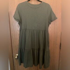 Olive Green Old Navy T-Shirt Dress with Pockets Size M